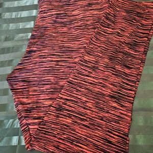 Time and Tru Red and Black Striped Leggings